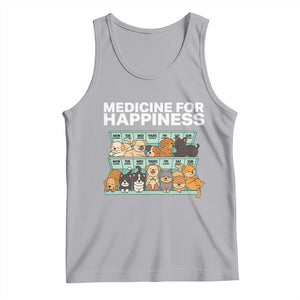 Funny Dog Lover Tank Top My Medicine For Happiness Called Cats Everyday TS10 Athletic Heather Print Your Wear