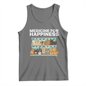 Funny Dog Lover Tank Top My Medicine For Happiness Called Cats Everyday TS10 Black Heather Print Your Wear