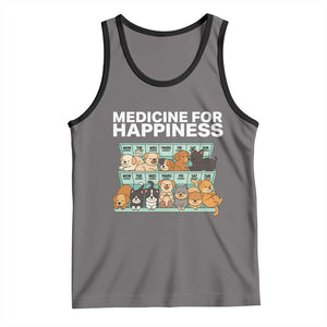 Funny Dog Lover Tank Top My Medicine For Happiness Called Cats Everyday TS10 Deep Heather Black Print Your Wear