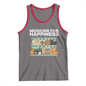Funny Dog Lover Tank Top My Medicine For Happiness Called Cats Everyday TS10 Deep Heather Red Print Your Wear