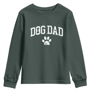 Retro Dog Dad Youth Sweatshirt Distressed Fathers Day Gift for Dog Lovers TS10 Dark Forest Green Print Your Wear