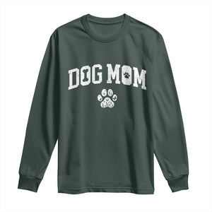 Dog Mom Long Sleeve Shirt Floral Fur Mama Gift For Her Mothers Day TS10 Dark Forest Green Print Your Wear
