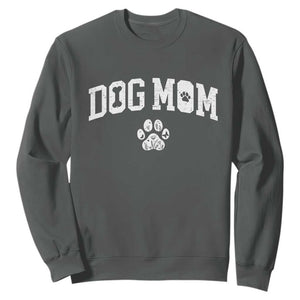 Dog Mom Sweatshirt Floral Fur Mama Gift For Her Mothers Day TS10 Dark Heather Print Your Wear