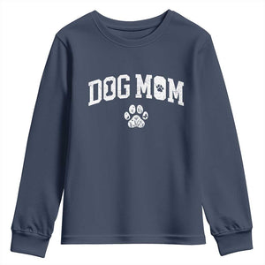 Dog Mom Youth Sweatshirt Floral Fur Mama Gift For Her Mothers Day TS10 Navy Print Your Wear