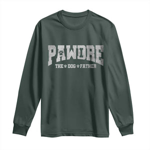 Pawdre The Dog Father Long Sleeve Shirt Dog Dad Christmas Fathers Day TS10 Dark Forest Green Print Your Wear