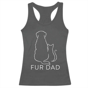 Fur Dad Racerback Tank Top Pet Lover Cat Dog Dad Funny Fathers Day TS10 Dark Heather Print Your Wear
