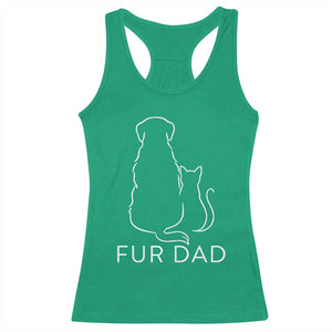 Fur Dad Racerback Tank Top Pet Lover Cat Dog Dad Funny Fathers Day TS10 Irish Green Print Your Wear