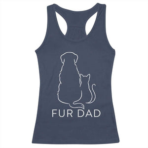 Fur Dad Racerback Tank Top Pet Lover Cat Dog Dad Funny Fathers Day TS10 Navy Print Your Wear