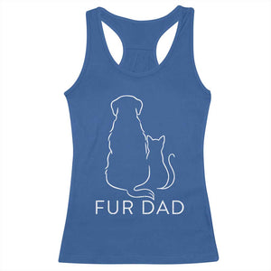 Fur Dad Racerback Tank Top Pet Lover Cat Dog Dad Funny Fathers Day TS10 Royal Blue Print Your Wear