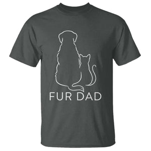 Fur Dad T Shirt Pet Lover Cat Dog Dad Funny Fathers Day TS10 Dark Heather Print Your Wear