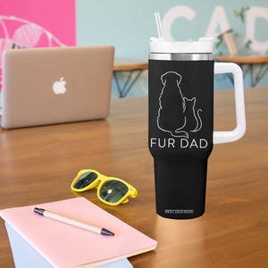 Fur Dad Tumbler With Handle Pet Lover Cat Dog Dad Funny Fathers Day TS10 Print Your Wear