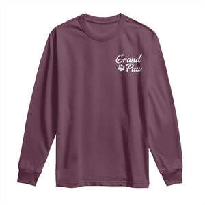 Grandpaw Long Sleeve Shirt Best Dog Grandpa Fathers Day Gift From Dog TS10 Maroon Print Your Wear