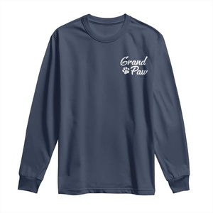 Grandpaw Long Sleeve Shirt Best Dog Grandpa Fathers Day Gift From Dog TS10 Navy Print Your Wear