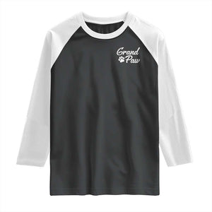 Grandpaw Raglan Shirt Best Dog Grandpa Fathers Day Gift From Dog TS10 Black White Print Your Wear