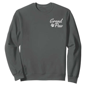 Grandpaw Sweatshirt Best Dog Grandpa Fathers Day Gift From Dog TS10 Dark Heather Print Your Wear