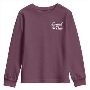 Grandpaw Youth Sweatshirt Best Dog Grandpa Fathers Day Gift From Dog TS10 Maroon Print Your Wear