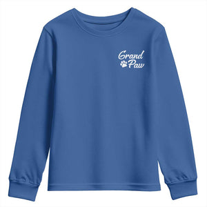 Grandpaw Youth Sweatshirt Best Dog Grandpa Fathers Day Gift From Dog TS10 Royal Blue Print Your Wear