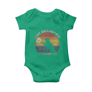 Best Grandpaw Ever Baby Onesie Retro Dog Grandpa Fathers Day Gift From Dog TS10 Irish Green Print Your Wear