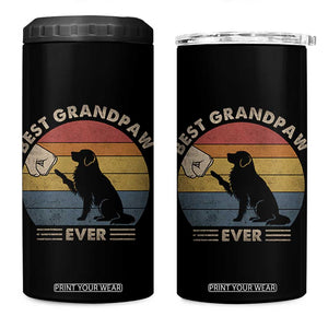 Best Grandpaw Ever 4 in 1 Can Cooler Tumbler Retro Dog Grandpa Fathers Day Gift From Dog TS10 One Size: 16 oz Black Print Your Wear