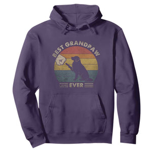 Best Grandpaw Ever Hoodie Retro Dog Grandpa Fathers Day Gift From Dog TS10 Purple Print Your Wear