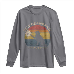 Best Grandpaw Ever Long Sleeve Shirt Retro Dog Grandpa Fathers Day Gift From Dog TS10 Charcoal Print Your Wear