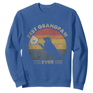 Best Grandpaw Ever Sweatshirt Retro Dog Grandpa Fathers Day Gift From Dog TS10 Royal Blue Print Your Wear
