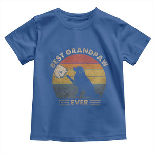 Best Grandpaw Ever Toddler T Shirt Retro Dog Grandpa Fathers Day Gift From Dog TS10 Royal Blue Print Your Wear