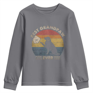 Best Grandpaw Ever Youth Sweatshirt Retro Dog Grandpa Fathers Day Gift From Dog TS10 Charcoal Print Your Wear