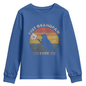 Best Grandpaw Ever Youth Sweatshirt Retro Dog Grandpa Fathers Day Gift From Dog TS10 Royal Blue Print Your Wear
