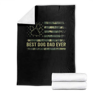 Best Dog Dad Ever Throw Blanket Camo American Flag USA Fathers Day Gift for Dog Lovers TS10 Black Print Your Wear