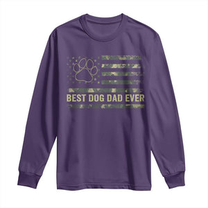 Best Dog Dad Ever Long Sleeve Shirt Camo American Flag USA Fathers Day Gift for Dog Lovers TS10 Purple Print Your Wear