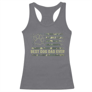Best Dog Dad Ever Racerback Tank Top Camo American Flag USA Fathers Day Gift for Dog Lovers TS10 Charcoal Print Your Wear