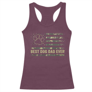 Best Dog Dad Ever Racerback Tank Top Camo American Flag USA Fathers Day Gift for Dog Lovers TS10 Maroon Print Your Wear