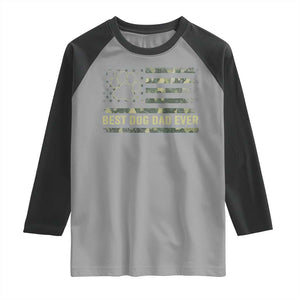 Best Dog Dad Ever Raglan Shirt Camo American Flag USA Fathers Day Gift for Dog Lovers TS10 Sport Gray Black Print Your Wear