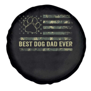 Best Dog Dad Ever Spare Tire Cover Camo American Flag USA Fathers Day Gift for Dog Lovers TS10 Print Your Wear