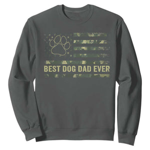 Best Dog Dad Ever Sweatshirt Camo American Flag USA Fathers Day Gift for Dog Lovers TS10 Dark Heather Print Your Wear