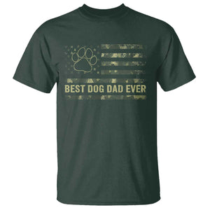 Best Dog Dad Ever T Shirt Camo American Flag USA Fathers Day Gift for Dog Lovers TS10 Dark Forest Green Print Your Wear