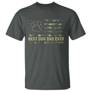 Best Dog Dad Ever T Shirt Camo American Flag USA Fathers Day Gift for Dog Lovers TS10 Dark Heather Print Your Wear