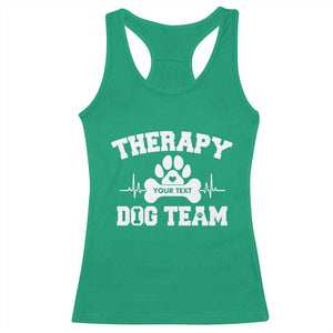 Personalized Therapy Dog Team Racerback Tank Top Custom Name TS10 Irish Green Print Your Wear