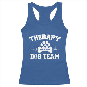 Personalized Therapy Dog Team Racerback Tank Top Custom Name TS10 Royal Blue Print Your Wear