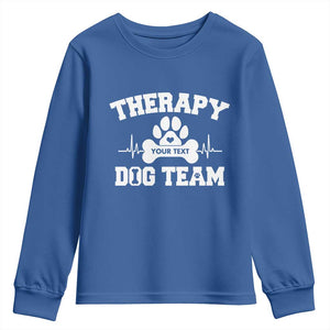 Personalized Therapy Dog Team Youth Sweatshirt Custom Name TS10 Royal Blue Print Your Wear