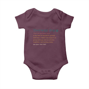 Personalized Therapy Dog Baby Onesie Retro Custom Name Pet Partners TS10 Maroon Print Your Wear