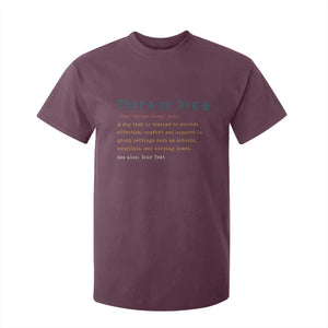 Personalized Therapy Dog T Shirt For Kid Retro Custom Name Pet Partners TS10 Maroon Print Your Wear