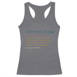 Personalized Therapy Dog Racerback Tank Top Retro Custom Name Pet Partners TS10 Charcoal Print Your Wear