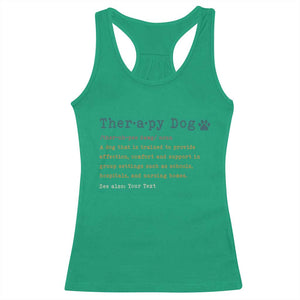 Personalized Therapy Dog Racerback Tank Top Retro Custom Name Pet Partners TS10 Irish Green Print Your Wear