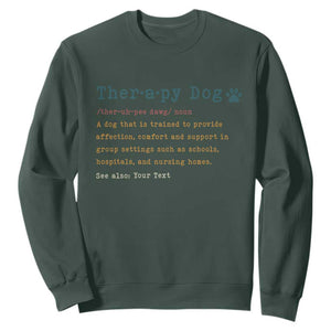Personalized Therapy Dog Sweatshirt Retro Custom Name Pet Partners TS10 Dark Forest Green Print Your Wear