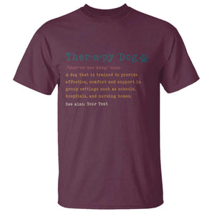 Personalized Therapy Dog T Shirt Retro Custom Name Pet Partners TS10 Maroon Print Your Wear
