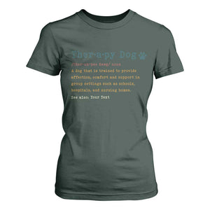 Personalized Therapy Dog T Shirt For Women Retro Custom Name Pet Partners TS10 Dark Forest Green Print Your Wear