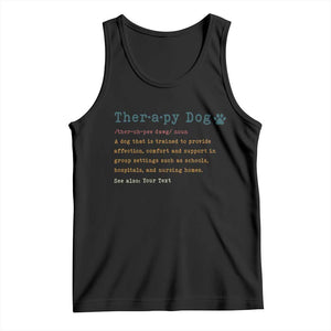 Personalized Therapy Dog Tank Top Retro Custom Name Pet Partners TS10 Black Print Your Wear