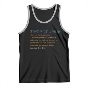 Personalized Therapy Dog Tank Top Retro Custom Name Pet Partners TS10 Black Athletic Heather Print Your Wear